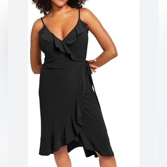 Bar III Womens Petites Party Above-Knee Wrap Dress XXS - Picture 2 of 7